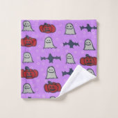 Purple Halloween Fun Print (Gant de toilette)