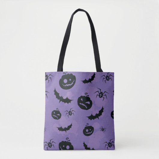 Purple Halloween Tote with creatures booo Draagtas (Voorkant)