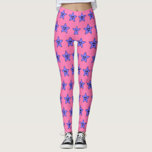 Purple Happy Star Leggings
