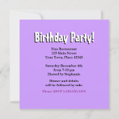 Purple Heart avec Zebra Impression Invitation (Dos)