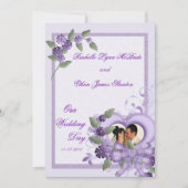 Purple Heart épousant les invitations 5x7 de photo (Devant)