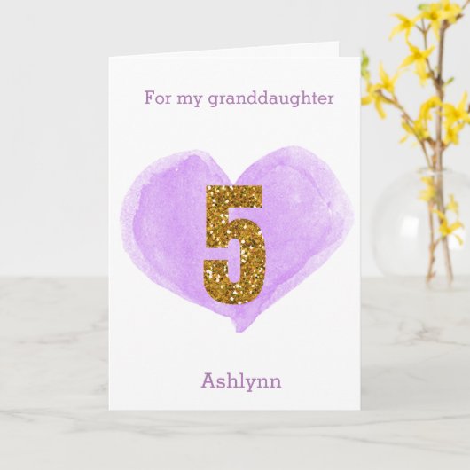 Purple Heart Gold Parties scintillant 5e carte d'a (Fleur jaune)