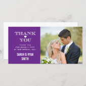 Purple Heart Mariage Photo Merci Cartes (Devant / Derrière)