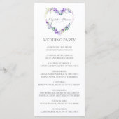 Purple Heart on Wildflowers for Wedding Programma (Achterkant)