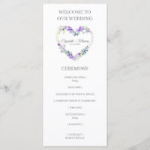 Purple Heart on Wildflowers for Wedding Programma (Voorkant)