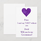 Purple Heart Serez-Vous Mon Groomsman Invitation (Devant / Derrière)