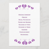 Purple Hearts Design Wedding Programma (Achterkant)