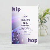 Purple Hip-Hop Dance 12ème anniversaire Invitation (Debout devant)