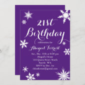 Purple hiver 21e anniversaire Invitation (Devant / Derrière)