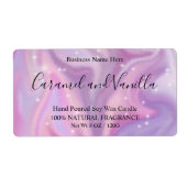 Purple Holographique Couleur Maj Bougies Étiquette (Devant)