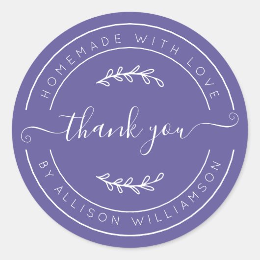 Purple Homemade Thank You Label (Voorkant)