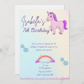 Purple horse and rainbow theme kaart (Voorkant / Achterkant)