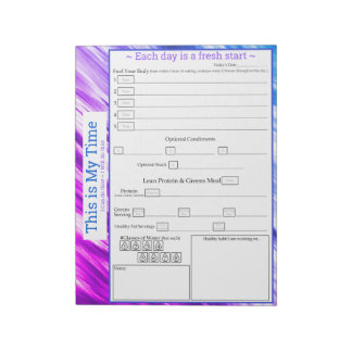 Purple, Hot Pink, Blue 5 plus 1 Meal Tracker Notitieblok