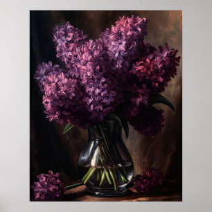 Purple Hyacinth Flowers Art Imprimer Poster