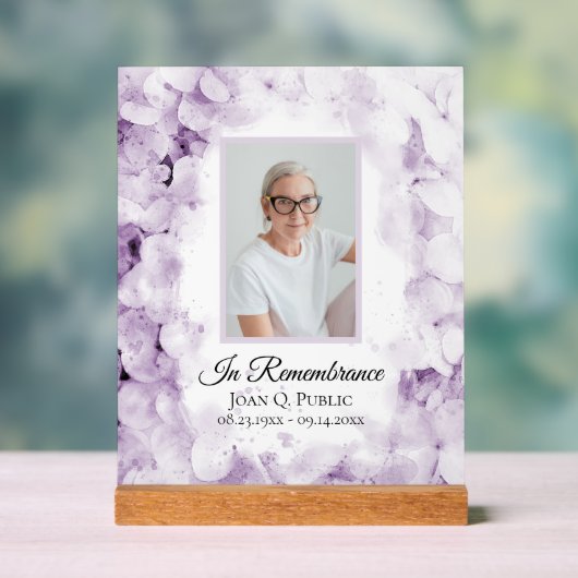 Purple Hydrangea Aquarelle Célébration de la vie (Neutre)