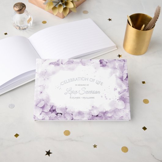 Purple Hydrangea Célébration de la vie (Recto ouvert)