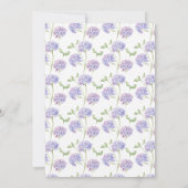 Purple Hydrangea Floral Bridal Shower Invitation Kaart (Achterkant)