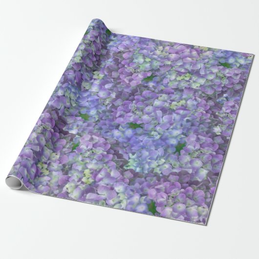 Purple hydrangea flowers cadeaupapier (Uitgerold)
