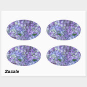 Purple hydrangea flowers ovale sticker (Vel)