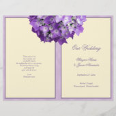 Purple Hydrangea Programme de mariage blanc (Devant)