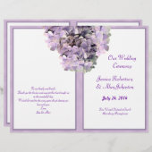 Purple Hydrangea Programme de mariage Modèle (Devant / Derrière)