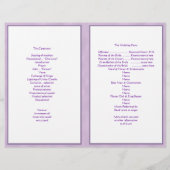 Purple Hydrangea Programme de mariage Modèle (Dos)