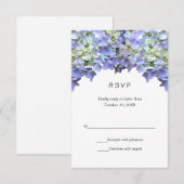 Purple Hydrangea Simple Wedding RSVP Kaartje (Voorkant / Achterkant)