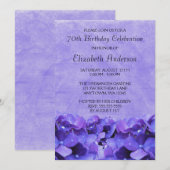 Purple Hydrangeas 70e anniversaire Invitations (Devant / Derrière)