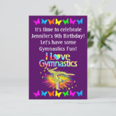 PURPLE I ADORE GYMNASTICS INVITATION (Debout devant)