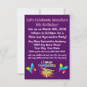 PURPLE I ADORE GYMNASTICS INVITATION (Dos)