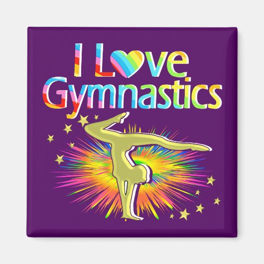 PURPLE I ADORE GYMNASTICS MAGNET (Devant)