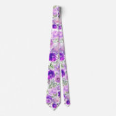 Purple Indigo Lavender Rose Floral Cravate (Devant)