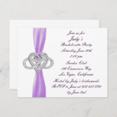 Purple Infinity Coeur Bachelorette Invitation (Devant / Derrière)