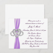Purple Infinity Coeur Reprêtre Dîner Invitation (Devant / Derrière)