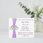 Purple Infinity Heart Engagement Party Invitation (Debout devant)