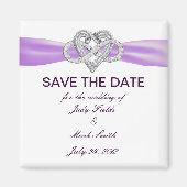 Purple Infinity Heart Enregistrer La Date Magnet (Devant)