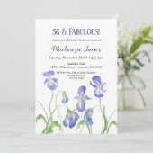 Purple Iris Anniversaire Invitation Floral Brunch (Debout devant)