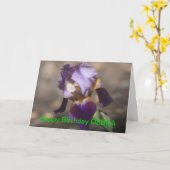 PURPLE IRIS carte d'anniversaire (Fleur jaune)