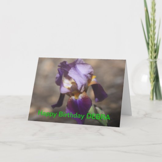 PURPLE IRIS carte d'anniversaire (Devant)
