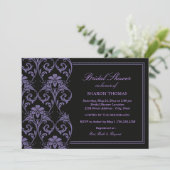 Purple Iris Damask | Invitation de douche nuptiale (Debout devant)