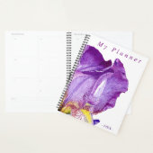 Purple Iris Elégant Aquarelle Floral Art Planner (Devant avec enveloppe)