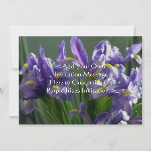 Purple Iris Fleurs Personnalisées Invitation Jardi (Devant)