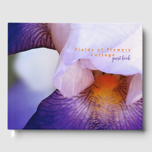 Purple Iris Floral Vacances Location Livre d'Invit (Recto)