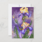 Purple Iris Flowers Carte de fête des mères (Dos)