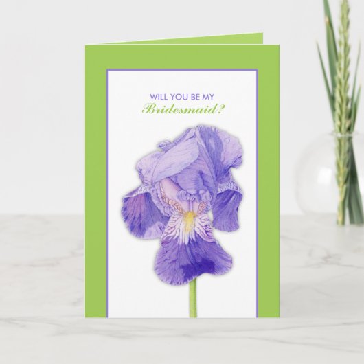 Purple Iris green Serez-Vous Ma Carte De Servante  (Devant)
