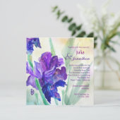 Purple Iris invitation de mariage personnalisée (Debout devant)