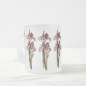 Purple Irises Frosted Glass Mug (Devant gauche)