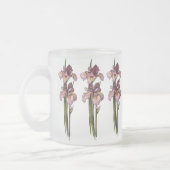 Purple Irises Frosted Glass Mug (Gauche)
