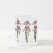 Purple Irises Frosted Glass Mug (Centre)