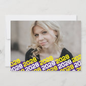 Purple & Jaune 4 photo Faire-part de graduation (Dos)